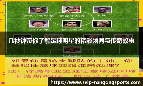 几秒钟带你了解足球明星的精彩瞬间与传奇故事